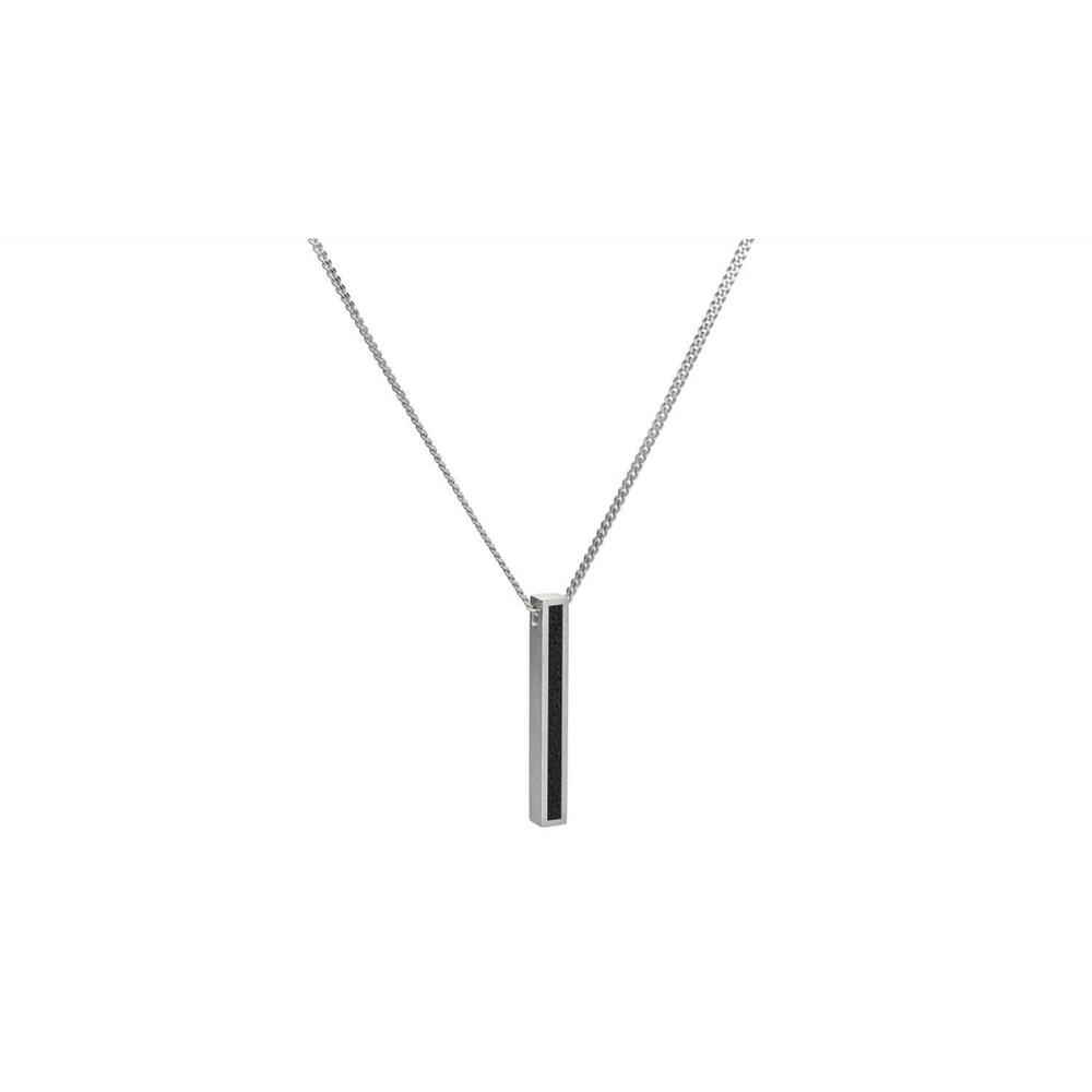 NEW MISSION ATELIER men's earth sterling silver and leather slim line necklace i